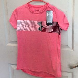 Under armor pink tee shirt.YL